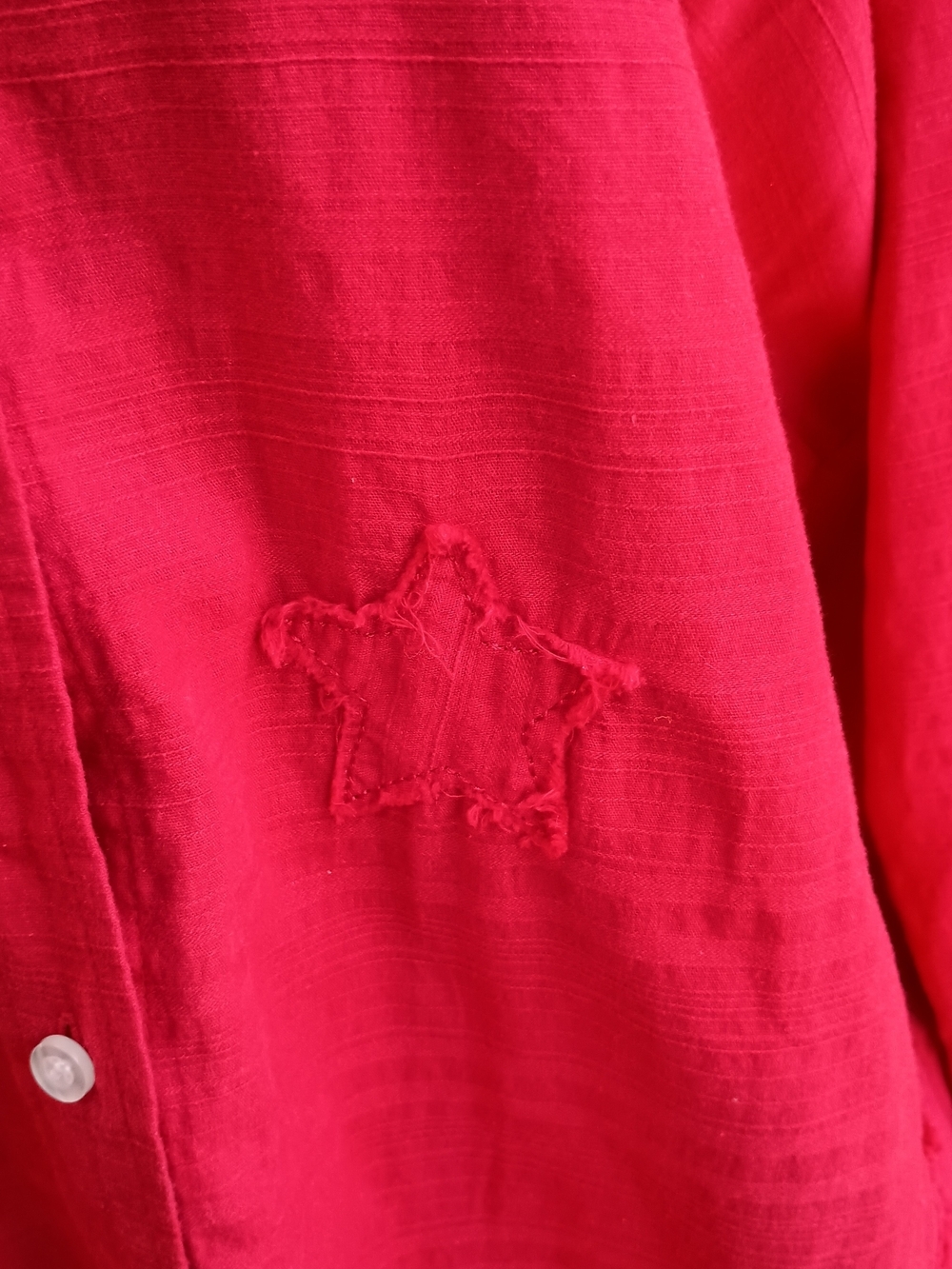 Westbound Button-Down Shirt Red with Star Embroidery_L - Picture 3 of 6
